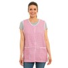 Ladies Gingham Buttons Through Design Piping Tabard Apron Overalls Front