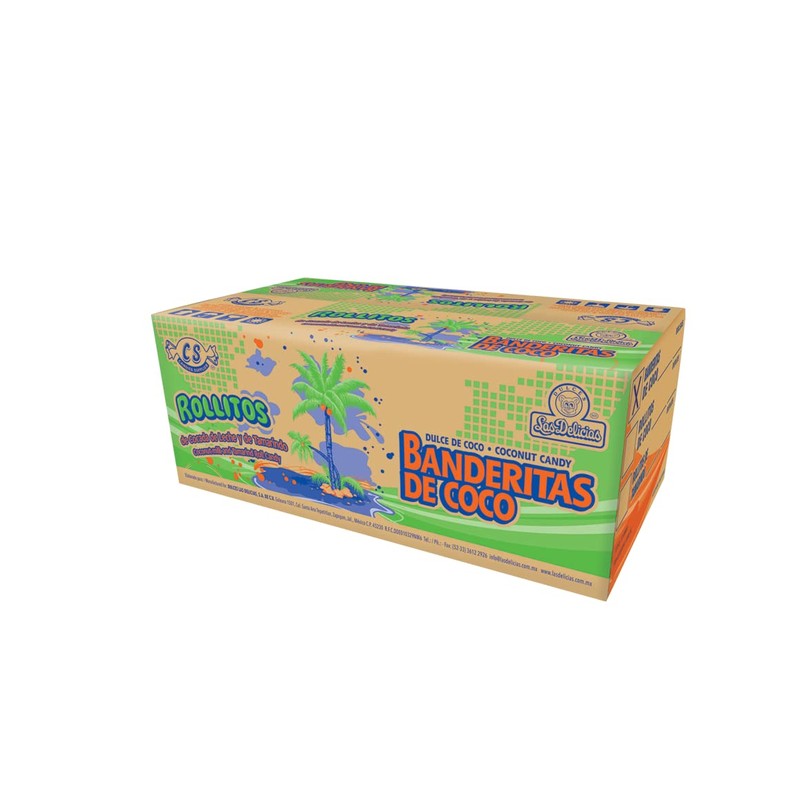 Banderitas Chica 30 Piezas, Dulce de Coco, Las Delicias.