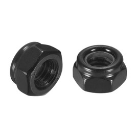 sourcing map 40Pcs M8 x 1.25 Nylon Insert Hex Lock Nuts, Carbon Steel Self-Locking Nylon Insert Stop Nut for Industrial Construction Fasteners, Black&White
