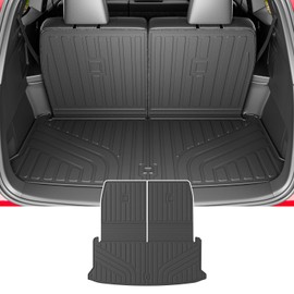 powoq 6&7 Seats Cargo Mat Compatible with 2024-2025 Lexus TX350 TX500H TX550H+ Cargo Liner Trunk Mat TPE Backrest Trunk Liner Replacement for 2024 2025 Lexus TX Accessories