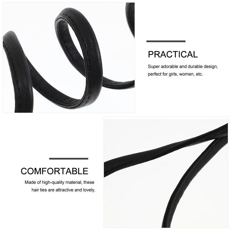 FRCOLOR Spiral Lock Hair Tie Dreadlock Accessory PU Leather Long