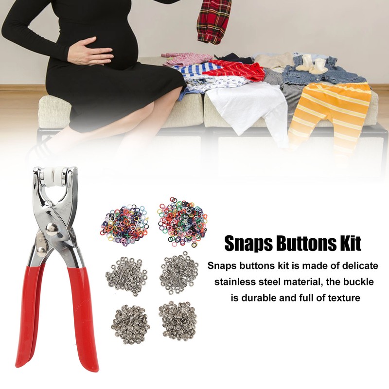 200 Sets Metal Snaps Buttons with Fastener Plier Snaps Buttons