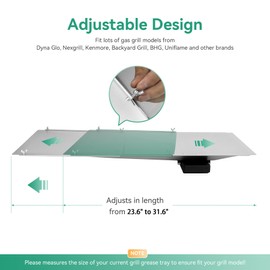 Universal Grease Tray with Catch Pan for Nexgrill 720-0888s 720-0888, Charbroil, Dynaglo, Kenmore, BHG, Grill Master, Backyard, Uniflame, Expert Gas Grill, Drip Pan for 3/4/5/6 Burner Gas Grill Models