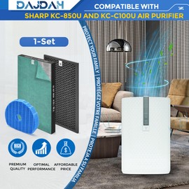 KC-850U KC850U Replacement Filter Kit Compatible with Sharp KC-850U Replacement Filter for Sharp True HEPA Air Purifier KC-850U and KC-C100U, 1-Set Includes 1 FZ-C100HFU, 1 FZ-C100DFU & 1 FZ-C100MFU