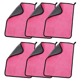 MOCNT Microfibre Car Cleaning Cloths, 500 GSM Microfibre Car Cleaning Cloths, Polishing Cloth, Drying Cloth, Cleaning Cloths, Absorbent Car Cleaning, Shower Towels, Lint-Free Towel, 30 x 30 cm, Pink