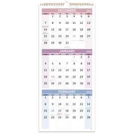2026 Wall Calendar - 3 Month Calendar 2026 Vertical, Jan 2026 - Dec 2026, 2026 Calendar Planner 2026, 11" x 26", Large, Lay- Flat, Perfect for Your Busy Schedule