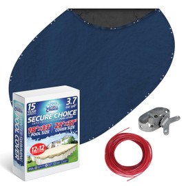 Winter Swimming Pool Cover for 18 ft x 33 ft Aboveground Oval Pool Size, Secure Choice Series, Solid Material, Color - Cobalt Blue, Pool Cover Choice 271833-4CHOICE