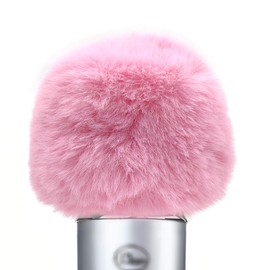Musiin microphone windshield, fur cover, anti-foam cover, compatible with Blue Yeti microphone (pink)
