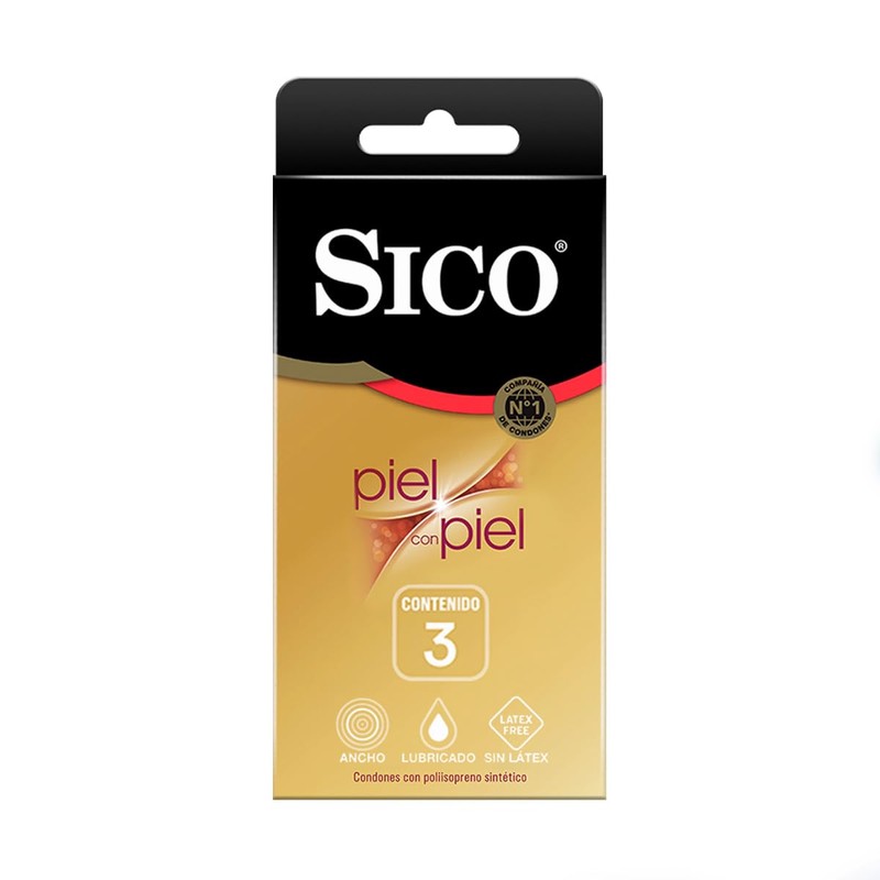 SCondones Sin Látex Sico Piel con Piel color natural, cartera
