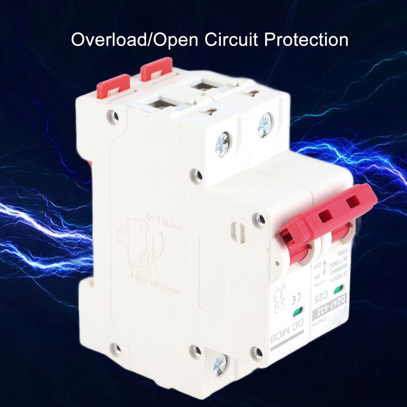DC Circuit Breaker 2P 6000A Breaking Capacity DIN Rail Installation