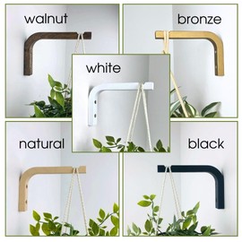 EvenWood 2-Piece Set of Plant Hooks for Wall 6 inch - Mounted Wooden Plant Hook - Indoor and Outdoor Bracket Plant Hanger for Planters, Lanterns, Bird Feeders, Patio Decorations (Natural)