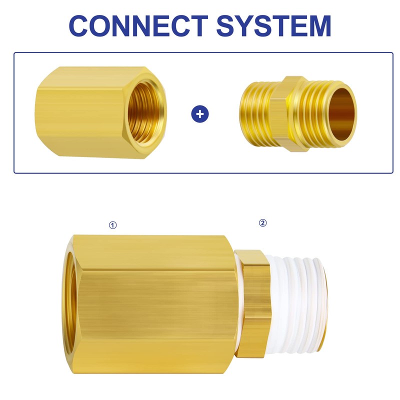 ERGAOBOY 2 x 1/2 inch BSP brass hexagon socket pipe