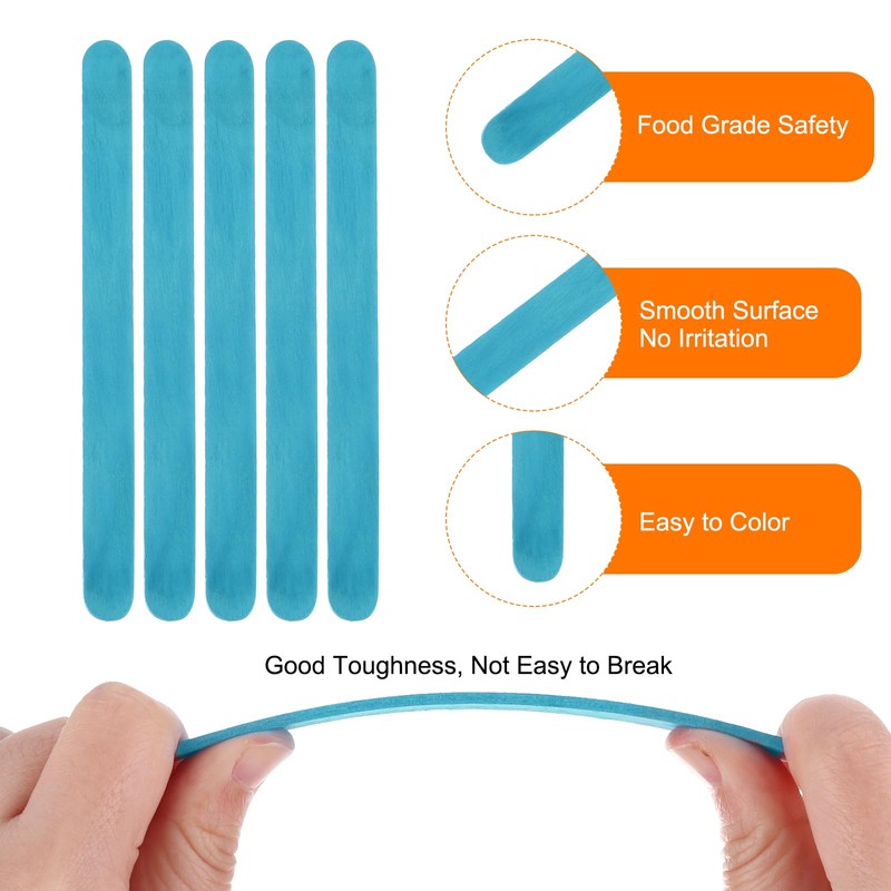 DMiotech 200 Pack 4.5" x 0.35" Wood Craft Sticks Strong