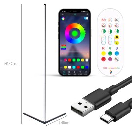 Daybetter L Shape 5050 RGBIC LED Smart Corner Floor Light with Multi-color App Control Smart Home Furniture 1packColor: Black, Lamp Power(W): 10W