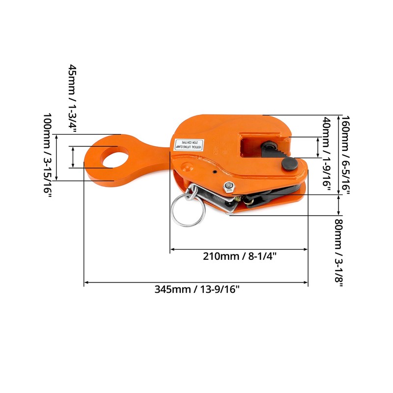 QWORK 2-Ton Heavy Duty Vertical Plate Lifting Clamp, 4400 lbs