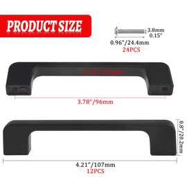 WMYCONGCONG 12 Pack Black Cabinet Pulls 3.78 Inch/96mm Hole Center Cabinet Door Drawer Handles Modern Drawer Pulls Kitchen Cupboard Hardware Handles