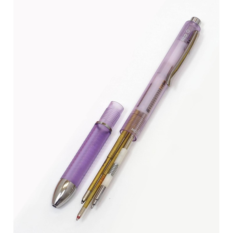 SASL-CL3M-V Chevron Leather Pen Case Blue 3 Mecha Japan Clear