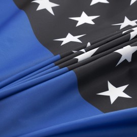 2 Pcs Thin Blue Line USA American Policemen Fan Flag,Police Pleated Fan Flag Bunting 3 x 6 Ft Pleated Banner Indoor/Outdoor/Front Porch Decorations,Police Half Fan Flag Patriotic Holiday Decorations.