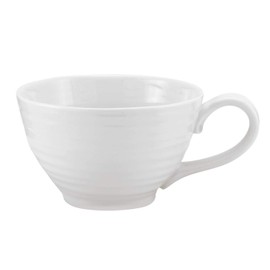 Portmeirion Sophie Conran White Jumbo Cup | 20 Ounce Mugs for Coffee, Tea, and Hot Cocoa | Made from Fine Porcelain | Microwave and Dishwasher Safe