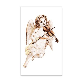 Truly Teague 35 x 21 Wall Vinyl Sticker Little Vintage Angel Playing Violin