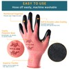 DOFOWORK Gardening Gloves - 6 Pair Medium Size Red &
