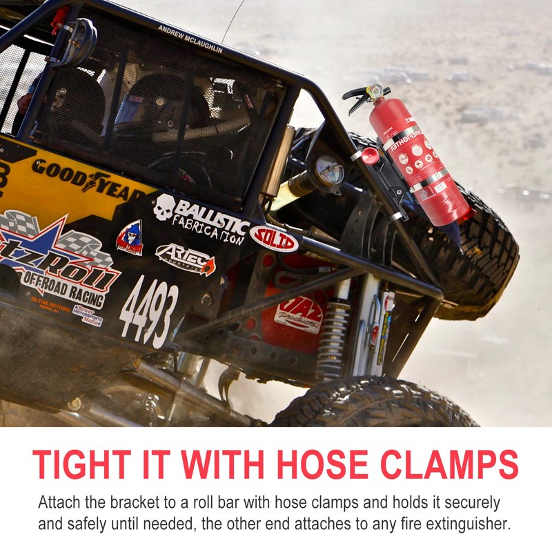 Quick Release Fire Extinguisher Mount Aluminum Adjustable Roll Bar Fire