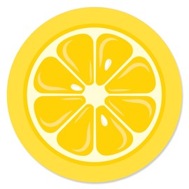 Big Dot of Happiness So Fresh - Lemon - Citrus Lemonade Party Circle Sticker Labels - 24 Count