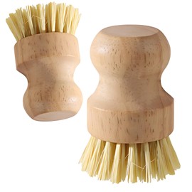 DIZLAS Kitchen Brush Scourer Sisal Brush Pot Brush Pot Pan Washing Brush Sink Mini 2pcs