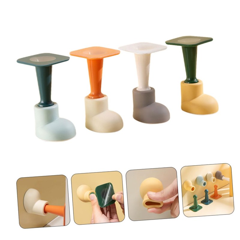 DOITOOL 4Pcs Wall Mounted Door Stopper Cute Heavy Duty Door