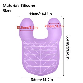 Hair Cutting Guide Collar Silicone Waterproof Hair Cutting Cape Salon Hairdressing Neck Guard Professional Stylist Hair Cutting Mat with Guidelines for Salon Hair Coloring (Purple)