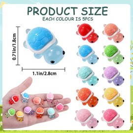 XIMISHOP 50PCS Mini Resin Turtle，10 Colors Cute Small Resin Turtles Colorful Luminous Tiny Little Plastic Turtle Glow in The Dark for Garden Micro Landscape Aquarium Dollhouse Ocean Theme Decor