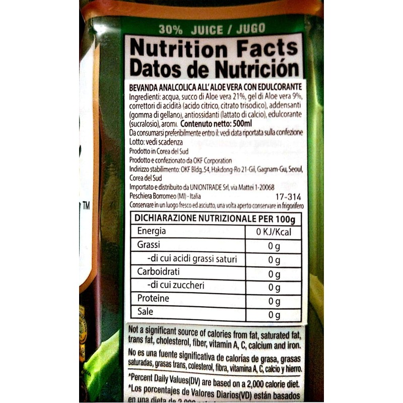OKF Aloe Vera Sugar free Original Drink 500 ml