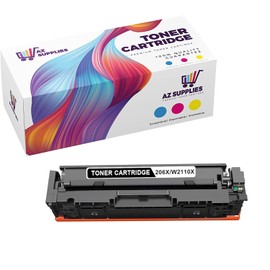 AZ SUPPLIES Compatible Toner Cartridge Replacement for HP W2110X (206X) Compatible with Color Laserjet Pro MFP M283fdw M283cdw M283fdn M282mw Pro M255dw M255nw M283 M255 Black - 1 Pack