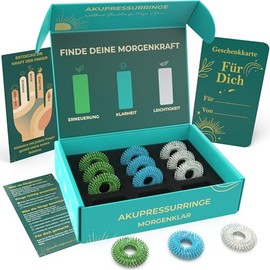 M.S.Lemberg® Anti-Stress Acupressure Ring Set [Morning Clear] - Finger Massage Rings for Relaxation, Focus & Mindfulness - Therapy Massage Stress Rings for Stress Relief Fidget Skill & Wellness Gift
