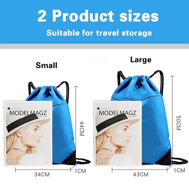 Waterproof Drawstring Backpack - Durable Gym Sackpack for Sports, Hiking,