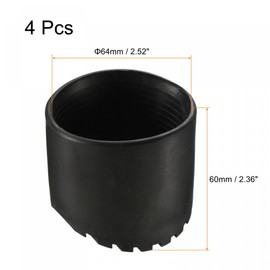 sourcing map Ladder Non-Slip Feet Mat 64mm ID Rubber Round Telescopic Ladder Accessories Pad Cover Cushion for Ladder Protection Black Pack of 4
