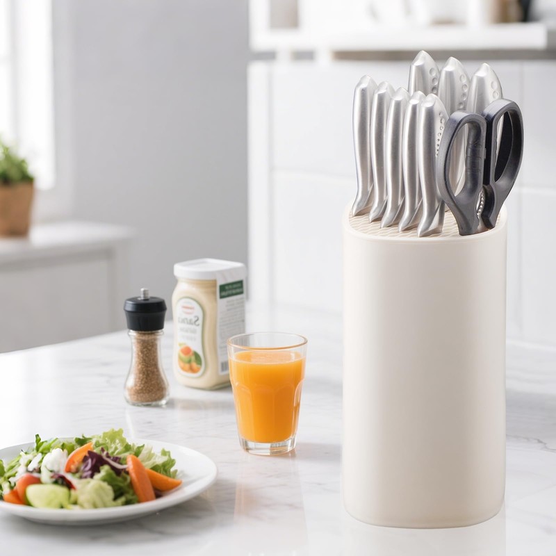 Universal Knife Block Holder for Kitchen, WELLSTAR Knife Stand without