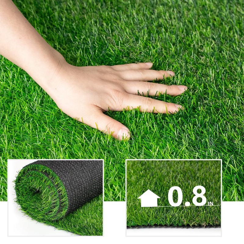 LITA Artificial Grass Rug Outdoor Artificial Turf 1FTX62FT Green Zebra