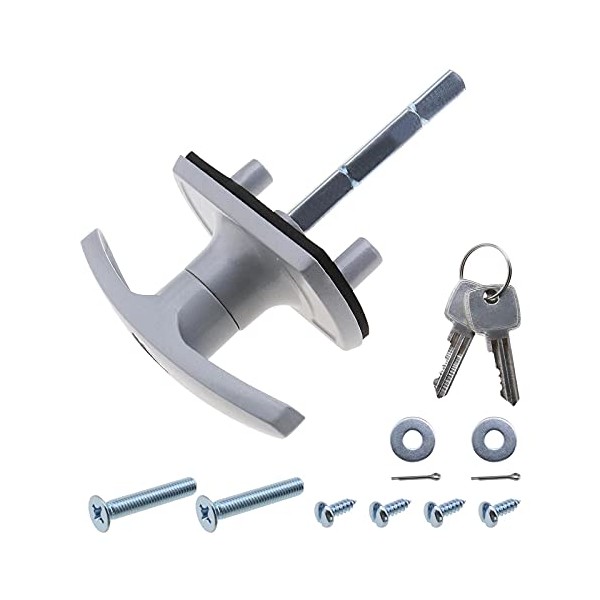 T-Handle Garage Door Lock 18mm Spigots Square Shaft Compatible with