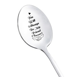 Bestie Best Friend Friendship Gifts for Women Girls Christmas Birthday Gift for BFF Best Friends Engraved Coffee Tea Spoon Gifts for Besties You Will Always Be My Friend Spoons