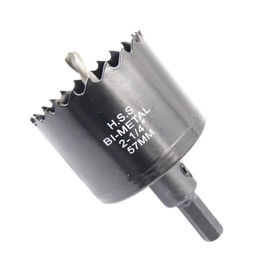 Laiwei Hole Saw 57 mm Bi-Metal Round Hole Cutter HSS Circular Saw Head, 1.8 mm Thick, Cutting Depth up to 38 mm, Suitable for Wood, Plastic, Plasterboard and Metal Pipes