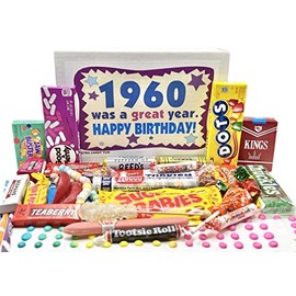RETRO CANDY YUM ~ 1960 66th Birthday Gift Box Nostalgic Candy Mix from Childhood for 66 Year Old Man or Woman Born 1960 Jr