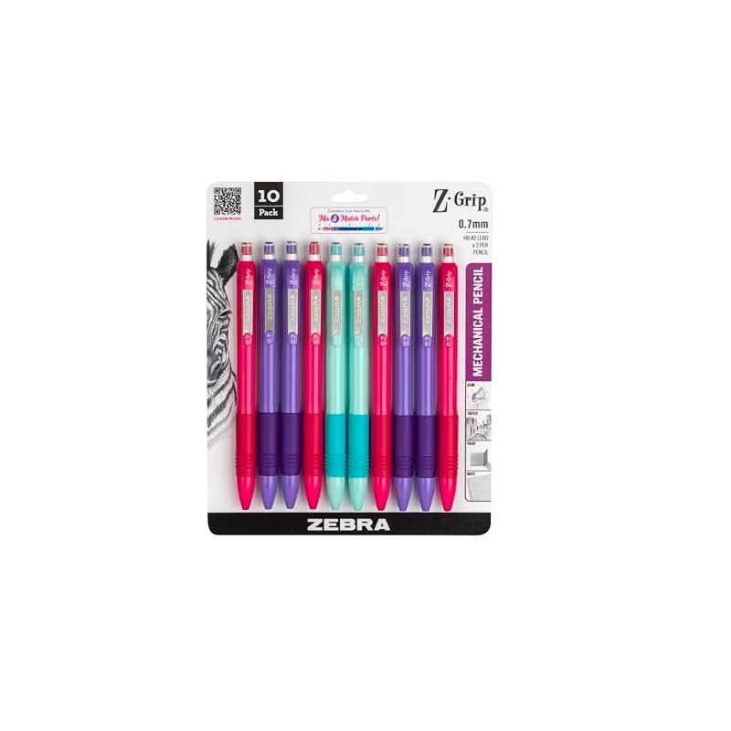 Zebra Pen Z-Grip Mechanical Pencils, 0.7mm Point Size, HB #2