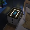 KPIBEST Modern Nightstand with Charging Station and LED Lights,Night Stand
