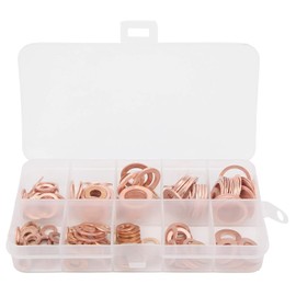 200PCS M5 ~ M14 1083 Punto de fusión O Ring Junta de arandela de cobre rojo Anillo de sellado Arandela de anillo de sellado plano