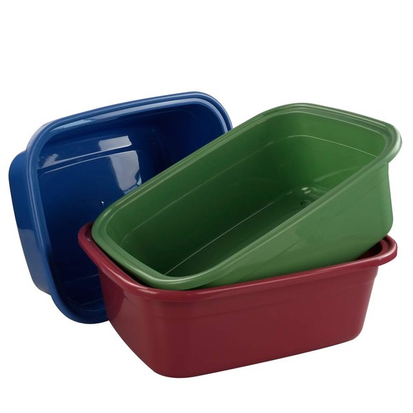 Doryh 18 Quart Dish Pan, Plastic Basin Tubs, 3 Packs
