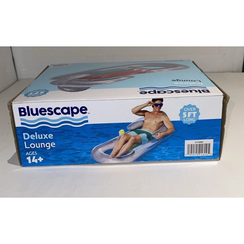 Bluescape - Deluxe Lounge Inflatable Pool Float, Gray, Age 14