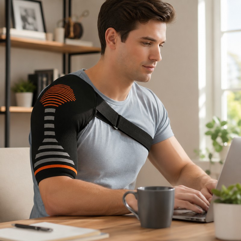Compression Shoulder Support Brace for Daily Stability – Breathable Adjustable