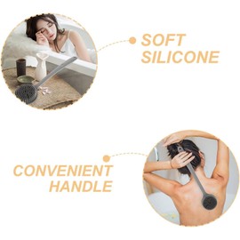 Cepillo de Baño de Silicona USHOBE Mango Largo – 2 Piezas con Cerdas Suaves