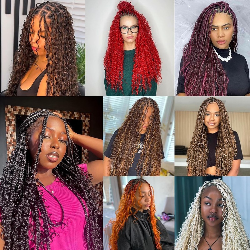 Tuheerst Pre Stretched Braiding Human Hair #Red Color Deep wave